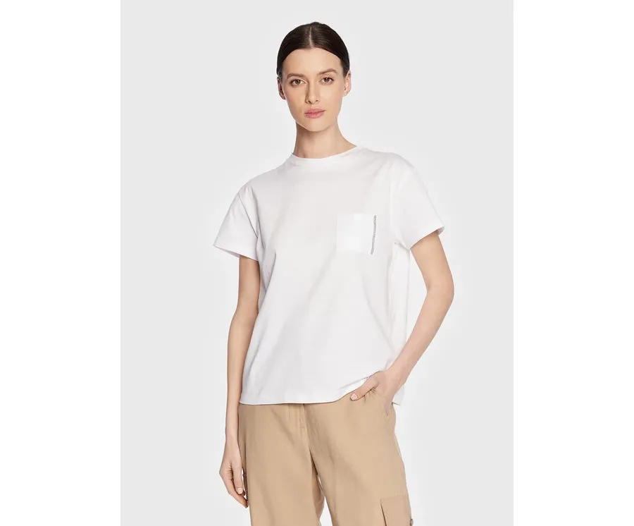obrazek 1 Fabiana Filippi T-Shirt JEDP04W108 Biały Regular Fit
