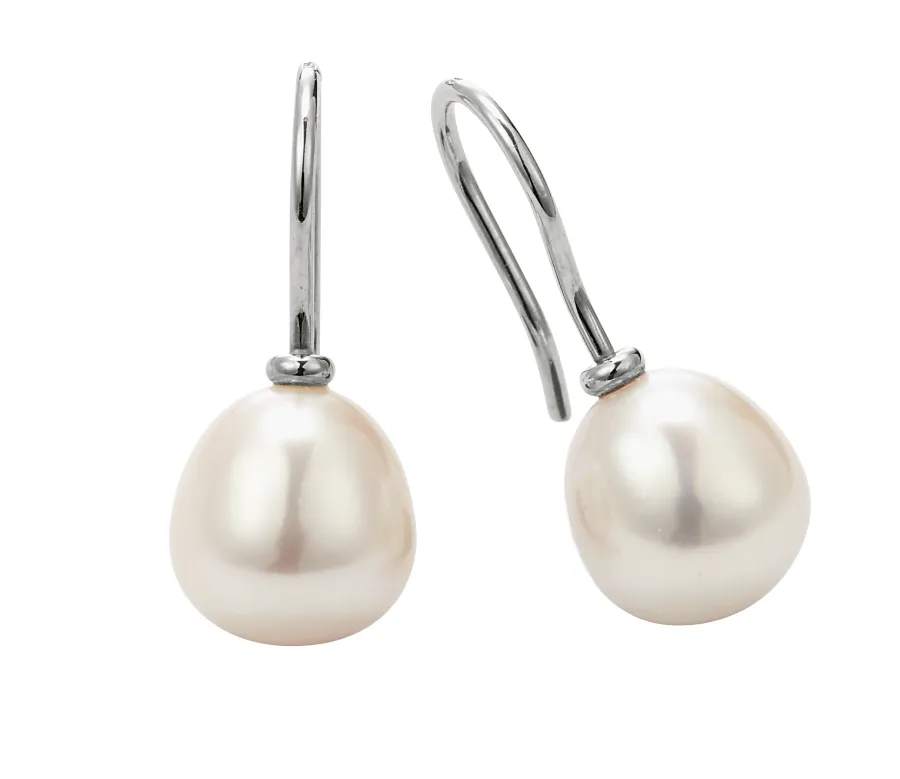 obrazek 1 Eleganckie kolczyki z białymi perłami słodkowodnymi wykonane z 925/ srebra