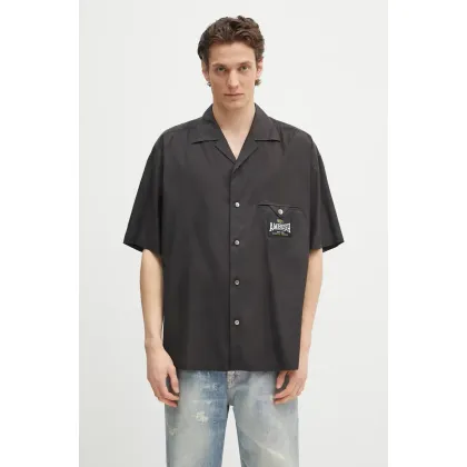 Zdjęcie AMBUSH koszula S/S Satin Shirt męska kolor czarny relaxed z kołnierzykiem klasycznym 12115311