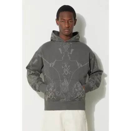 Zdjęcie Daily Paper bluza bawełniana Secret Rhythm Oversized Hoodie męska kolor zielony z kapturem wzorzysta 2411005