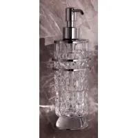 Picture Italian wall-mounted soap dispenser in hand-cut crystal for the bathroom - Il Paralume Marina