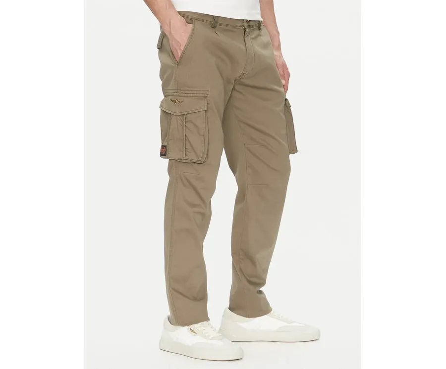 obrazek 1 Aeronautica Militare Spodnie materiałowe 251PA1658CT3511 Khaki Regular Fit