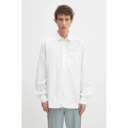 Zdjęcie Needles koszula bawełniana Double Round Collar EDW męska kolor biały relaxed QV294