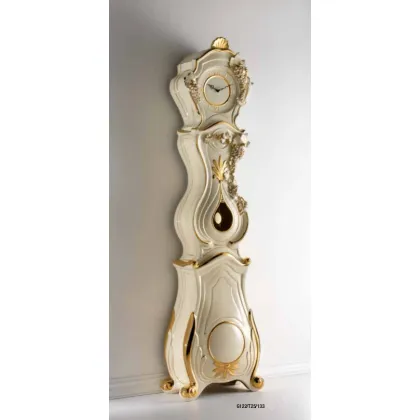 Zdjęcie Niezwykły kremowo-złoty zegar stojący z włoskiej ceramiki