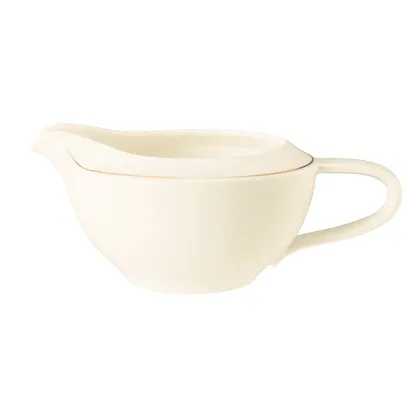 Zdjęcie Piękna porcelanowa sosjerka zdobiona złotą obwódką - Seltmann Weiden