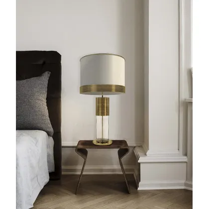 Zdjęcie Elegancka lampa biurkowa Chiado z pozłacanymi obręczami