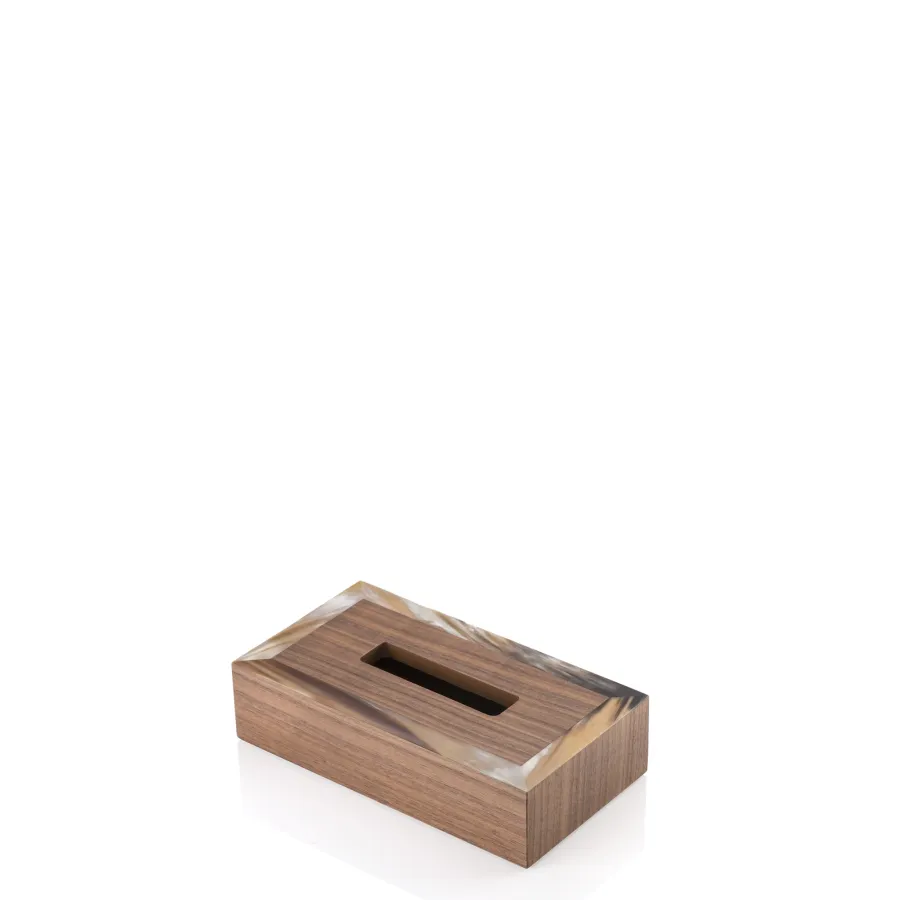 picture 1 Luxurious tissue box made of matte horn and walnut veneer - Arcahorn