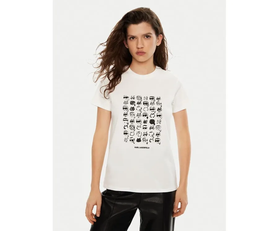 obrazek 1 KARL LAGERFELD T-Shirt A1W17124 Biały Regular Fit