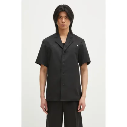 Zdjęcie Helmut Lang koszula z domieszką wełny Modest Ss Sh.Tonal J kolor czarny regular O10HM506