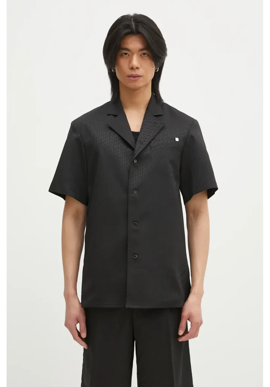 obrazek 1 Helmut Lang koszula z domieszką wełny Modest Ss Sh.Tonal J kolor czarny regular O10HM506
