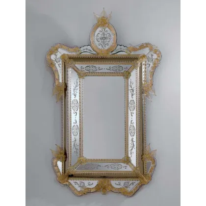 Zdjęcie Wyjątkowe lustro weneckie ze szkła Murano – ręcznie robione i grawerowane