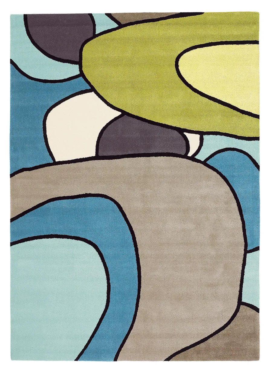 picture 1 Unconventional blue-green modern carpet - ESTELLA COMIC 875008