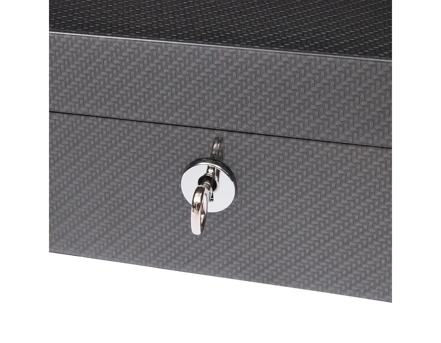 obrazek 3 Drewniane pudełko na zegarki wykończone karbonem