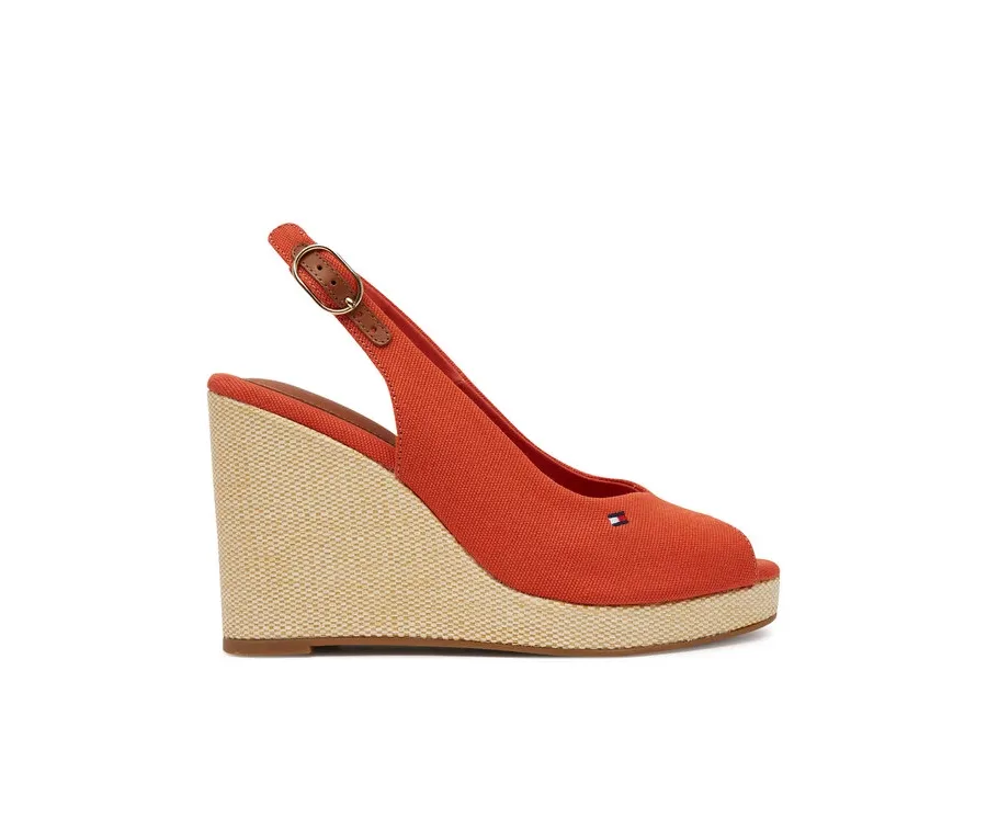 obrazek 1 Tommy Hilfiger Espadryle Flag High Wedge Espad Slingback FW0FW08597 Pomarańczowy