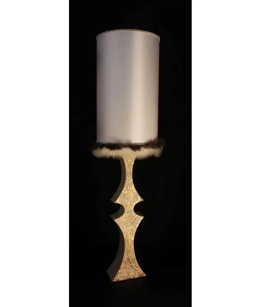 obrazek 1 Oryginalna lampa ceramiczna z ozdobnym futerkiem