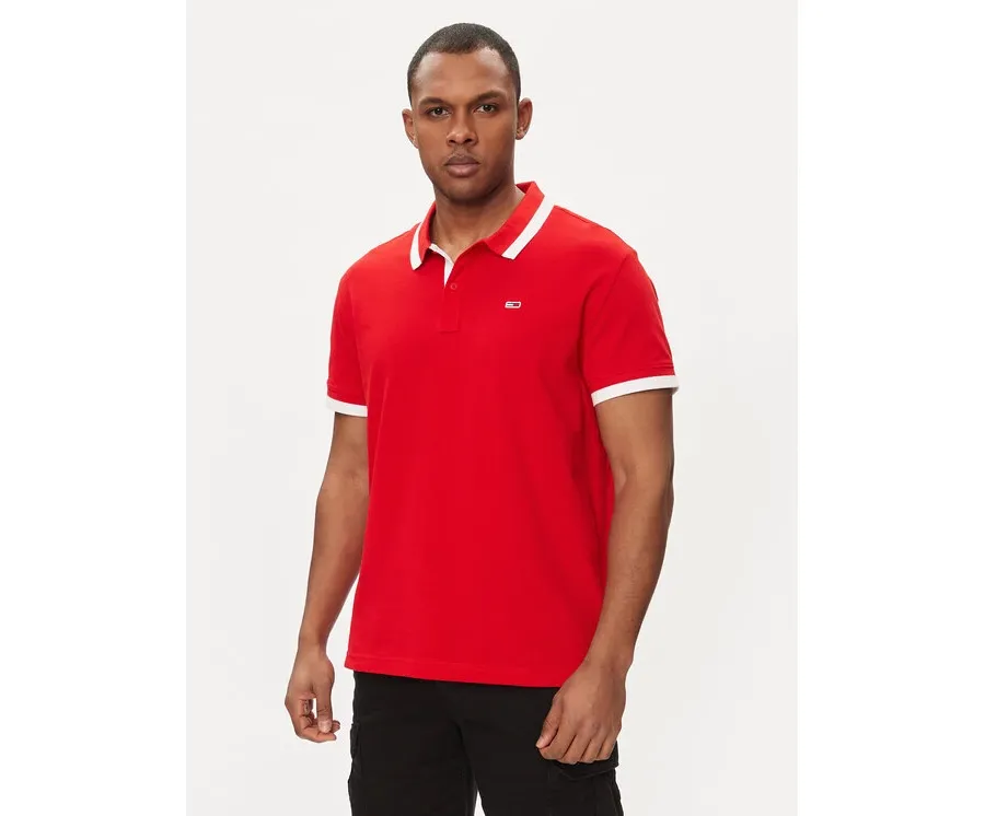 obrazek 1 Tommy Jeans Polo DM0DM18313 Czerwony Regular Fit