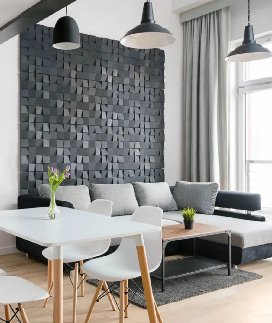 obrazek 1 60x60 cm VT - PB15 (B8 antracyt) COCO - panel dekor 3D beton architektoniczny