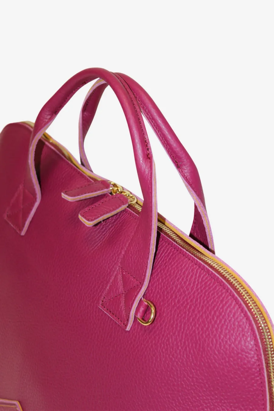 obrazek 2 Elegancka skórzana torebka w kolorze magenta - Terrida