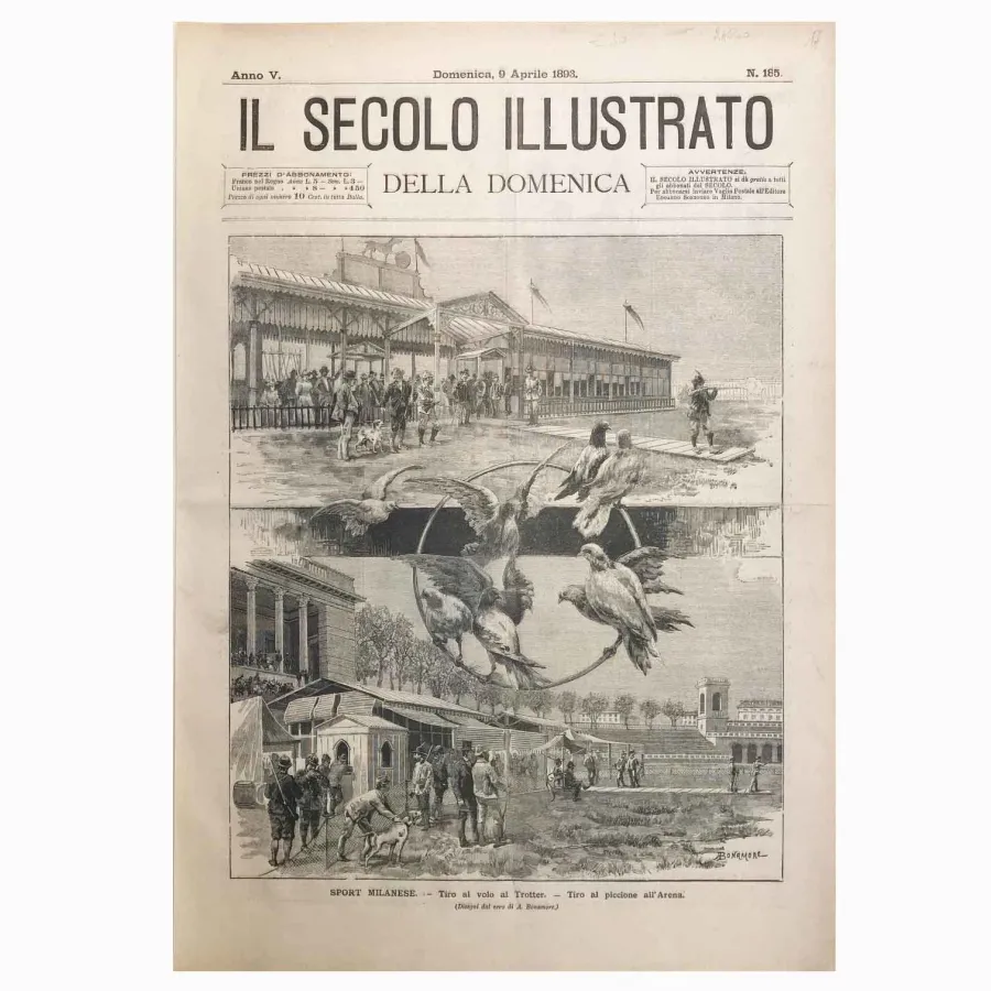 obrazek 2 Antyczna grafika o strzelaniu do siatkówki i strzelaniu do gołębi z 1893 r.