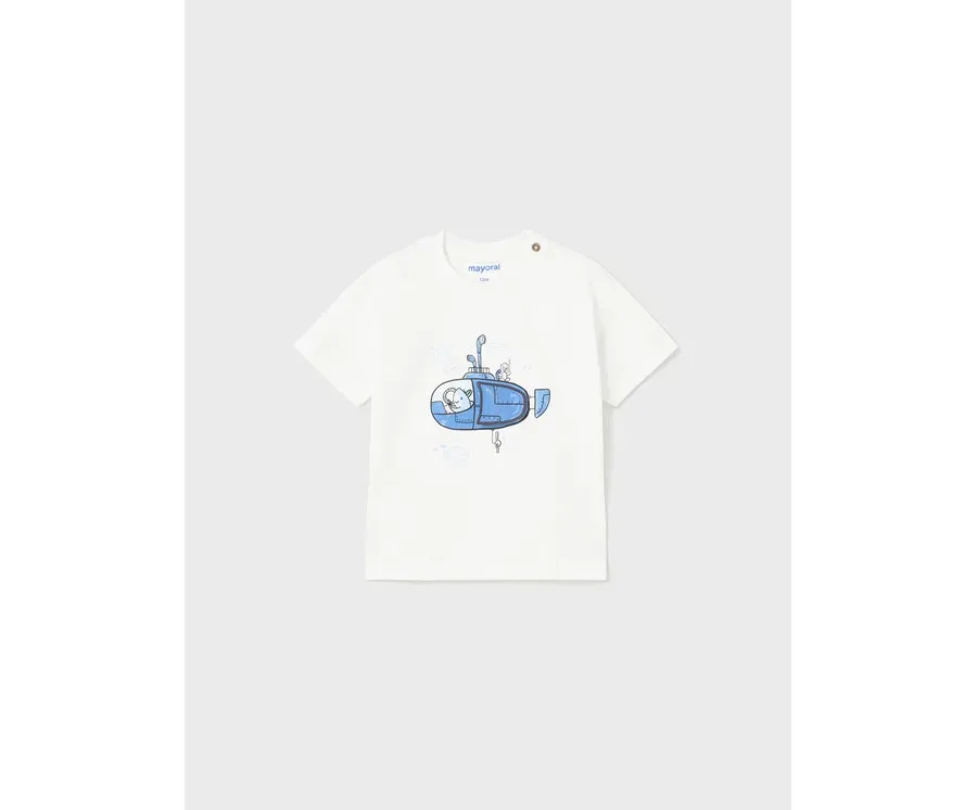 obrazek 1 Mayoral T-Shirt 1029 Biały Regular Fit