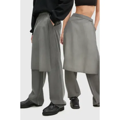 Zdjęcie Sunnei spodnie wełniane kolor szary szerokie high waist RTWXBOT018