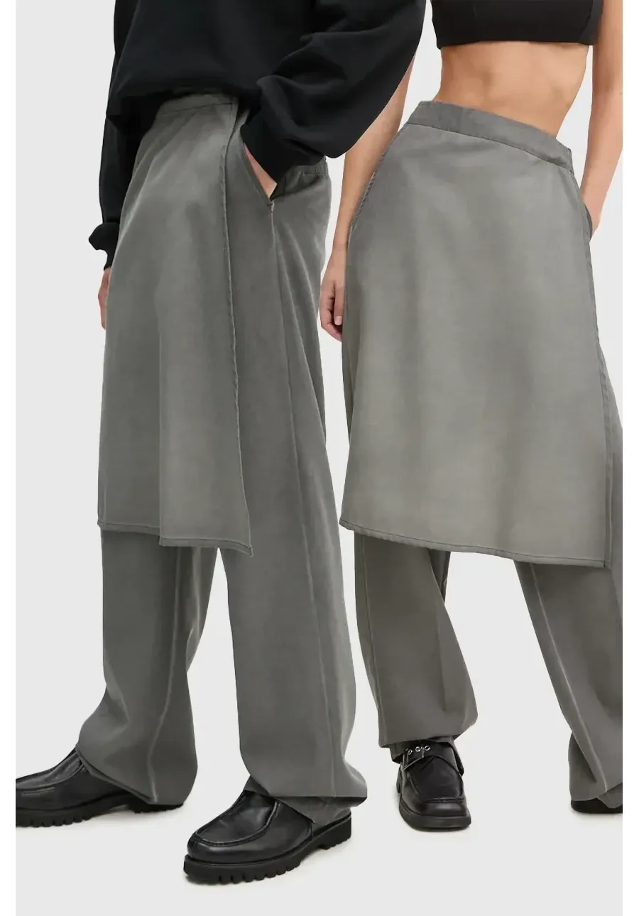 obrazek 1 Sunnei spodnie wełniane kolor szary szerokie high waist RTWXBOT018