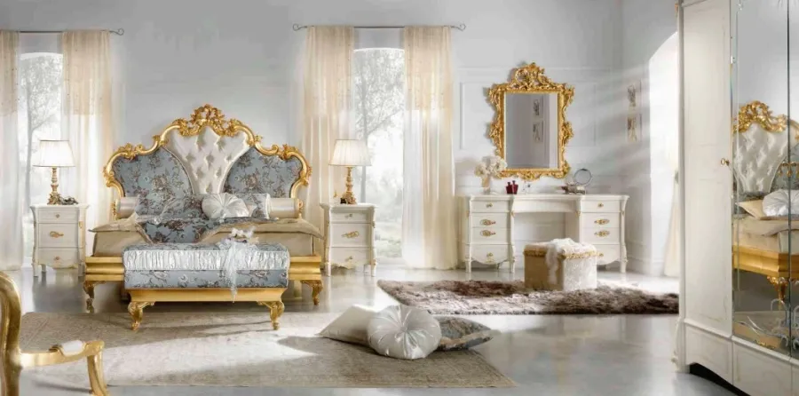 obrazek 3 Luksusowe łóżko Diamante 180x200cm z Włoch z tkaniną w kwiatki - Casa + 39