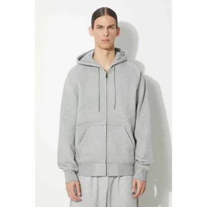 Zdjęcie Carhartt WIP bluza Hooded Chase Jacket męska kolor szary z kapturem melanżowa I033664.00MXX