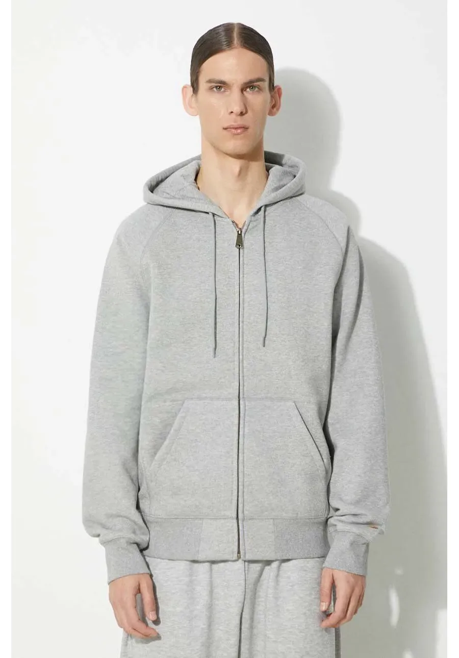 obrazek 1 Carhartt WIP bluza Hooded Chase Jacket męska kolor szary z kapturem melanżowa I033664.00MXX