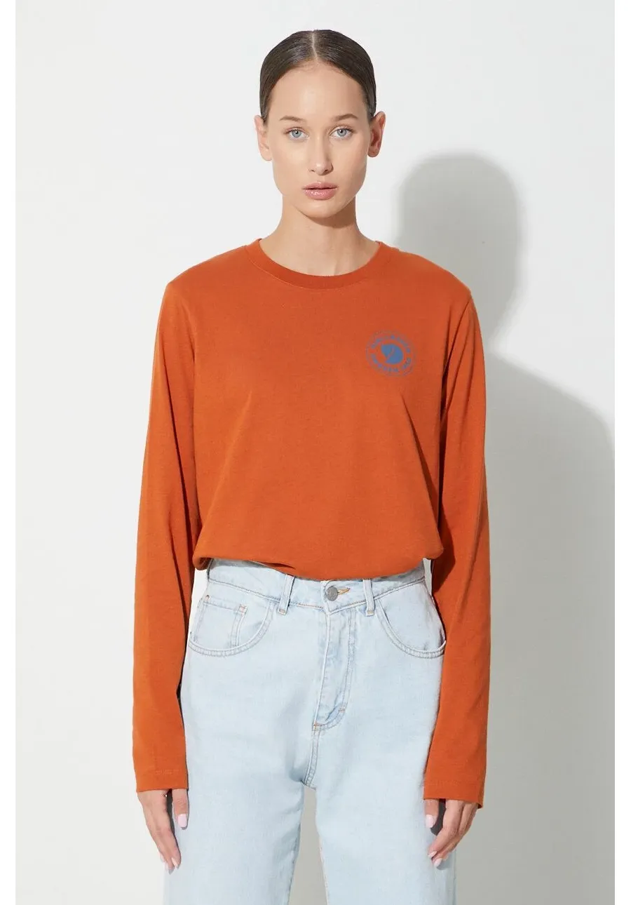 obrazek 1 Fjallraven longsleeve bawełniany 1960 Logo kolor pomarańczowy