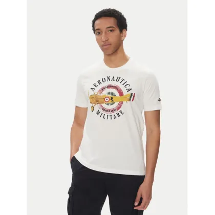 Zdjęcie Aeronautica Militare T-Shirt 251TS2414J641 Biały Regular Fit