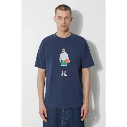 Zdjęcie New Balance t-shirt bawełniany męski kolor niebieski z nadrukiem MT41578NNY