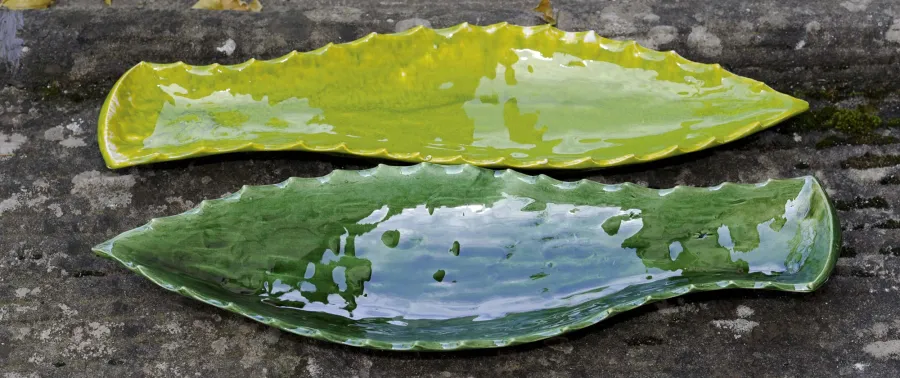 obrazek 3 Ekskluzywny długi półmisek w kształcie liścia