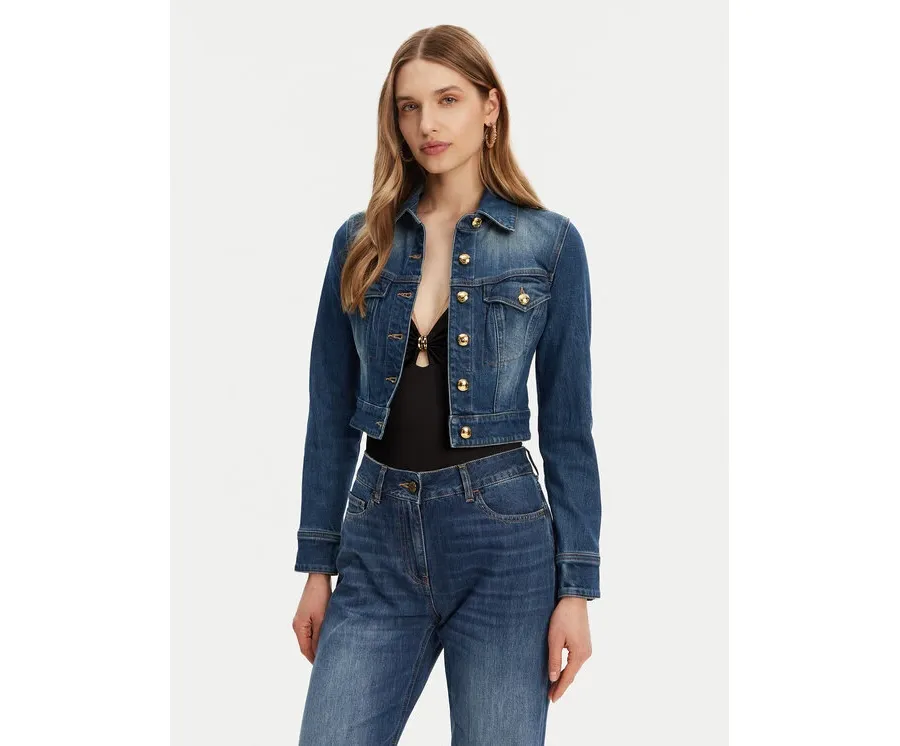 obrazek 1 Elisabetta Franchi Kurtka jeansowa BJ-37I-51E2-V620 Niebieski Regular Fit