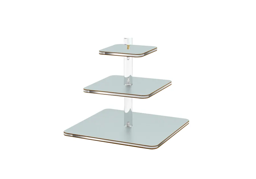 obrazek 1 Stylowy stojak do serwowania 30x30xH30 cm w kolorze jasnobłękitnym