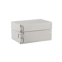 Zdjęcie Stylowe skórzane pudełko Snob 25x15xH13,5 cm w kolorze perłowym