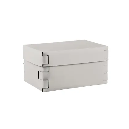 Zdjęcie Stylowe skórzane pudełko Snob 25x15xH13,5 cm w kolorze perłowym