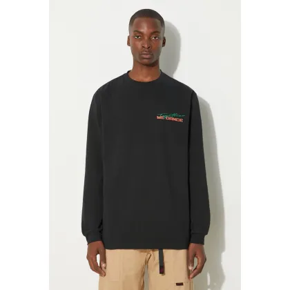 Zdjęcie Wood Wood longsleeve bawełniany kolor czarny z nadrukiem 12315403.2106-BLACK