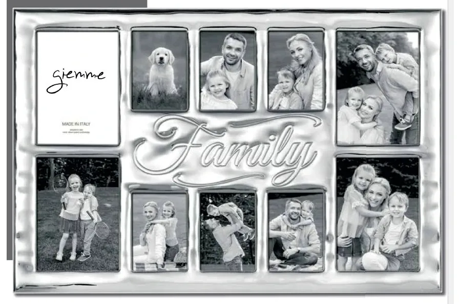 obrazek 1 Unikalna srebrna multiramka na zdjęcia członków rodziny 48х35 cm