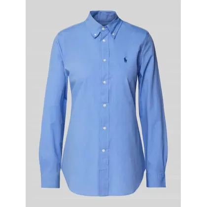 Zdjęcie Bluzka koszulowa o kroju slim fit z wyhaftowanym logo
