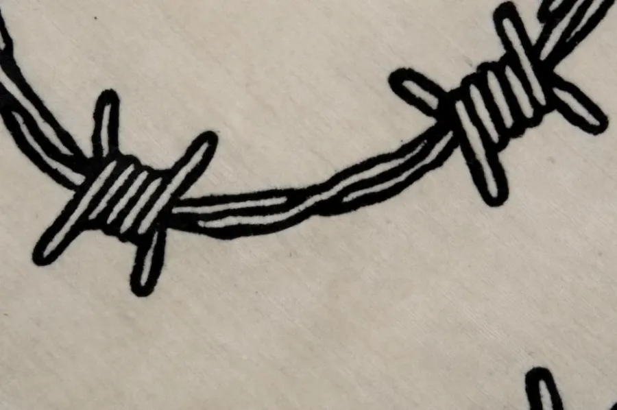 obrazek 7 Okrągły dywan z mieszanki wełny i jedwabiu - BARBED WIRE