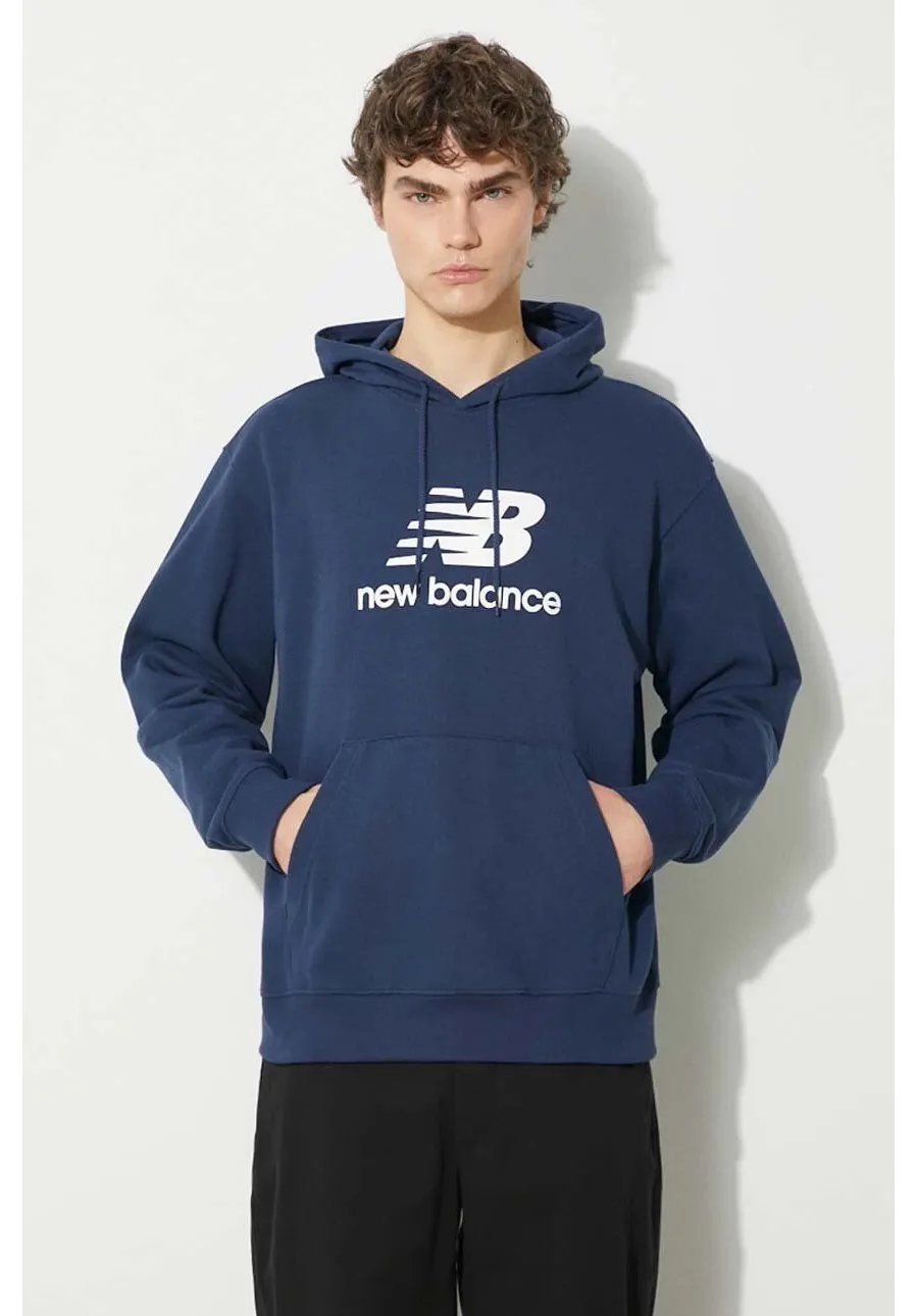 obrazek 1 New Balance bluza Sport Essentials męska kolor granatowy z kapturem z nadrukiem MT41501NNY