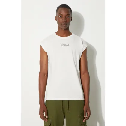 Zdjęcie Alpha Industries t-shirt bawełniany kolor biały gładki 118531.626-BIALY