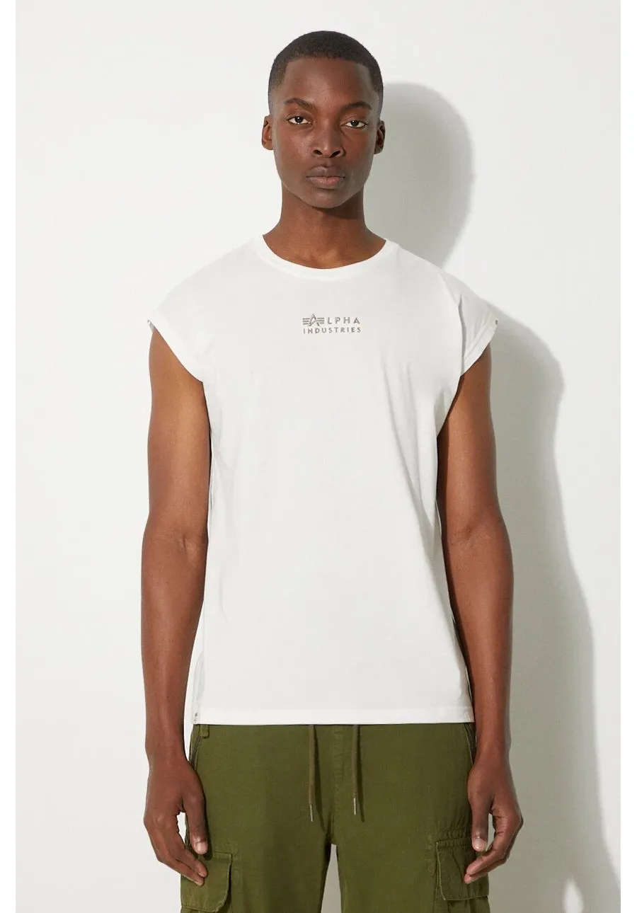 obrazek 1 Alpha Industries t-shirt bawełniany kolor biały gładki 118531.626-BIALY