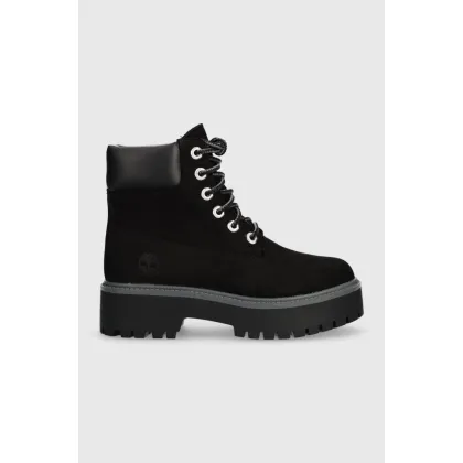 Zdjęcie Timberland workery zamszowe Stone Street 6in WP damskie kolor czarny na platformie lekko ocieplone TB0A5RH50151