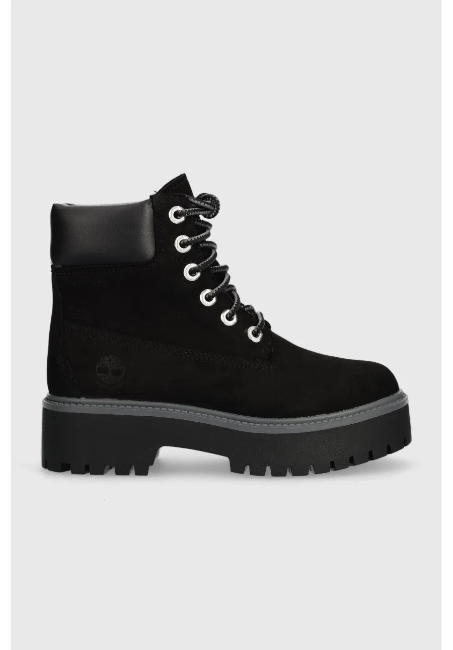 obrazek 1 Timberland workery zamszowe Stone Street 6in WP damskie kolor czarny na platformie lekko ocieplone TB0A5RH50151