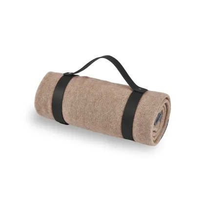 Zdjęcie Stylowy skórzany pas do koca w kolorze czarnym