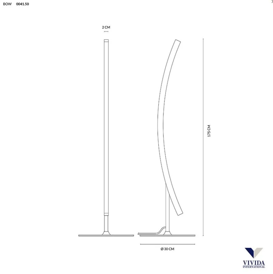 obrazek 3 Czarna lampa podłogowa Bow - h. 175 cm
