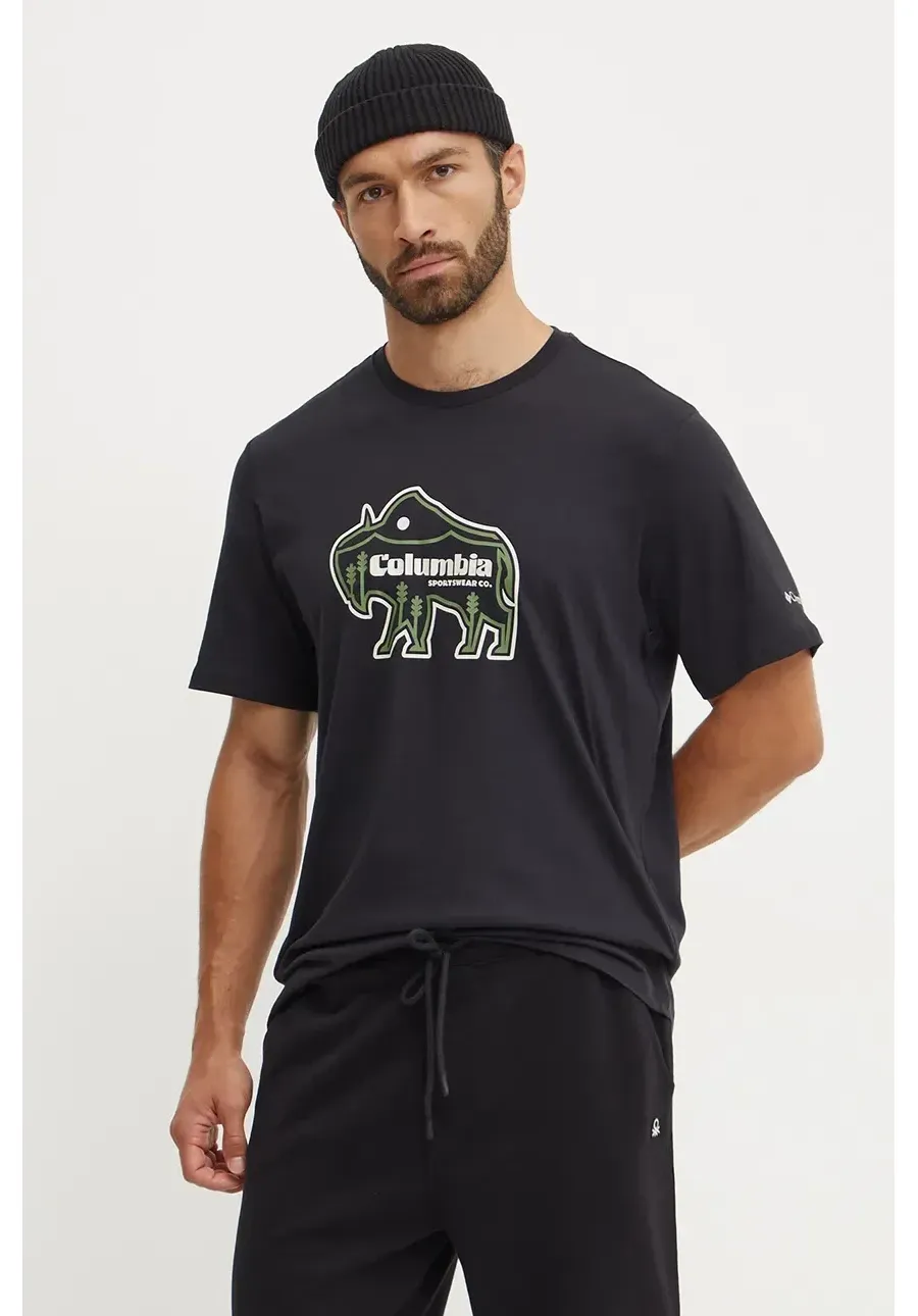 obrazek 1 Columbia t-shirt bawełniany kolor czarny z nadrukiem