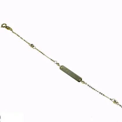 Zdjęcie Delikatna bransoletka z blaszką i obrobionymi kulami